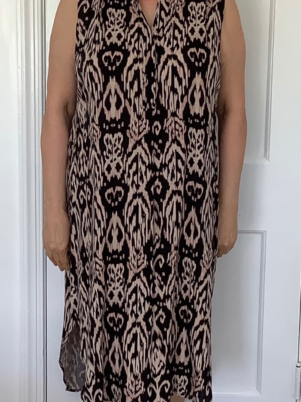 Alex & Lili, Brown/Cream, Midi Dress Sleeveless, Size XL